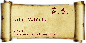 Pajer Valéria névjegykártya